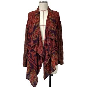 Vintage Componix Womens Size M Mix Print Boho Open Draped Cardigan